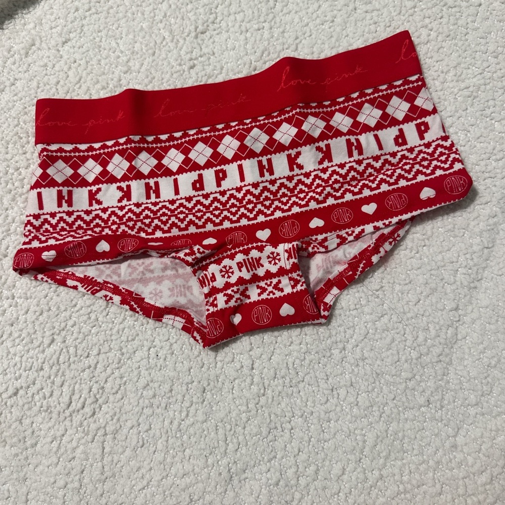 PINK Victoria's Secret Red Fair Isle Shortie